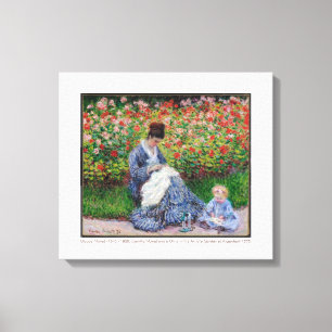 Camille Monet und ein Kind 1875 Kunst Leinwanddruck