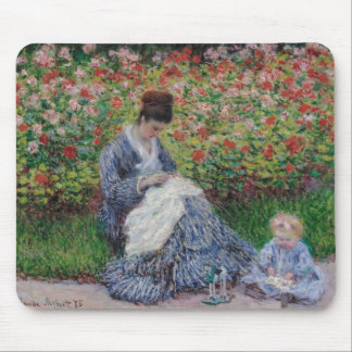 Camille Monet und ein Kind im künstlerischen Garte Mousepad