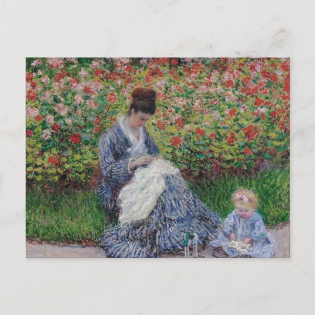 Camille Monet und ein Kind von Claude Monet Postca Postkarte (Vorderseite)