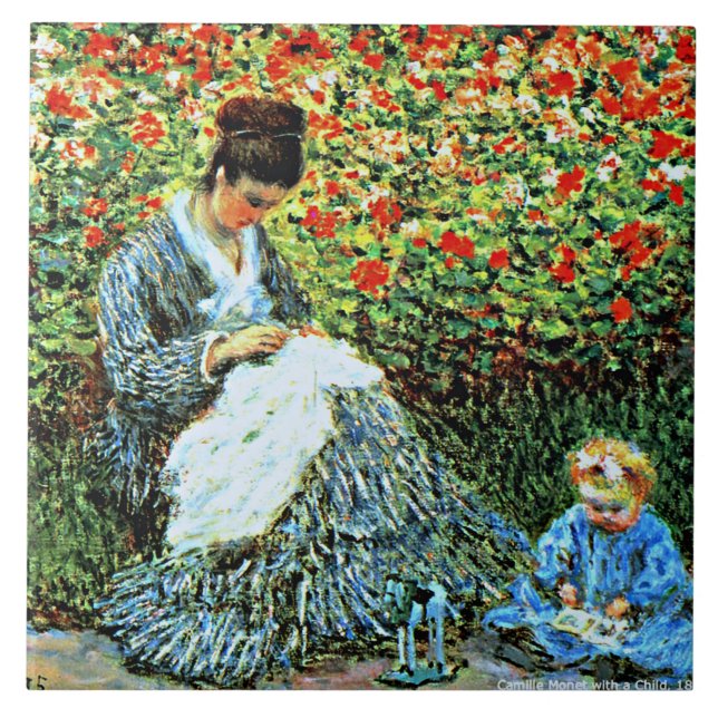 Camille Monet und Kind, Fliese (Vorderseite)
