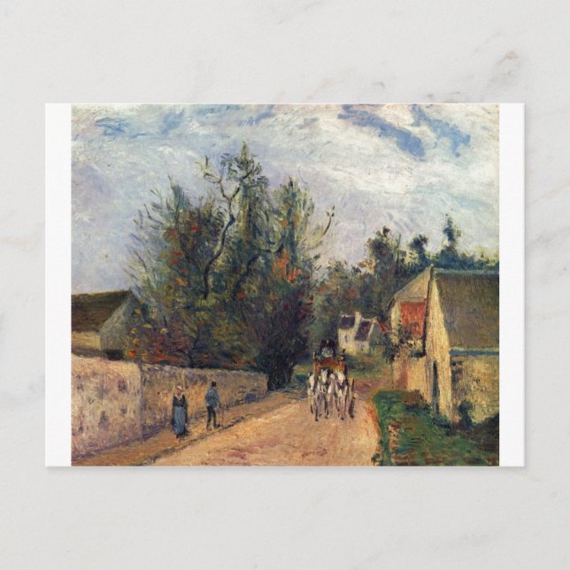 Camille Pissaro - Coach, Emery 1877 Pferdeweg Öl Postkarte (Vorderseite)
