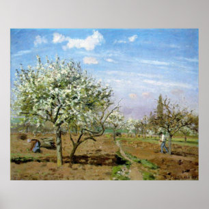 Camille Pissaro - Orchard 1872 Bäume Weiße Blume Poster