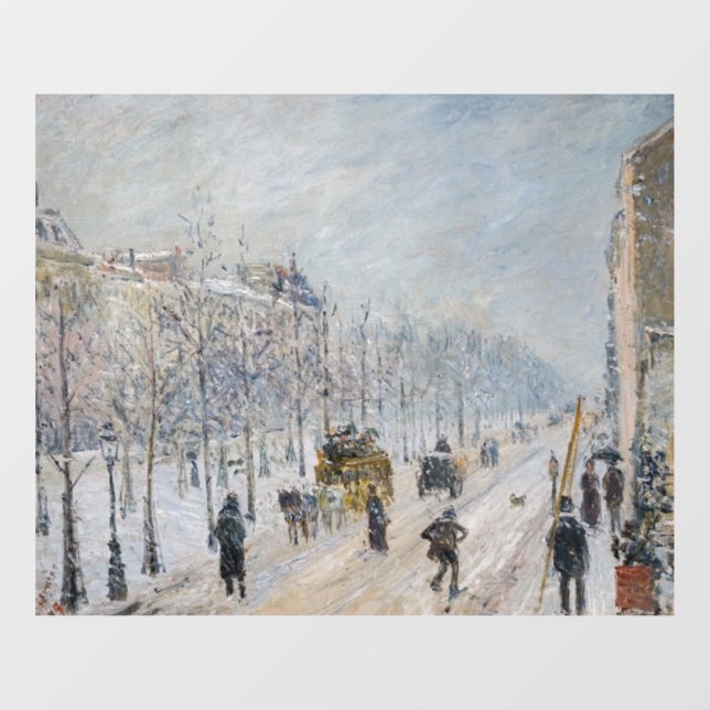 Camille Pissarro - Äußere Boulevards, Schneeeffekt Fensteraufkleber (Blatt)