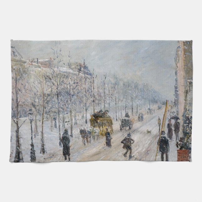 Camille Pissarro - Äußere Boulevards, Schneeeffekt Geschirrtuch (Horizontal)