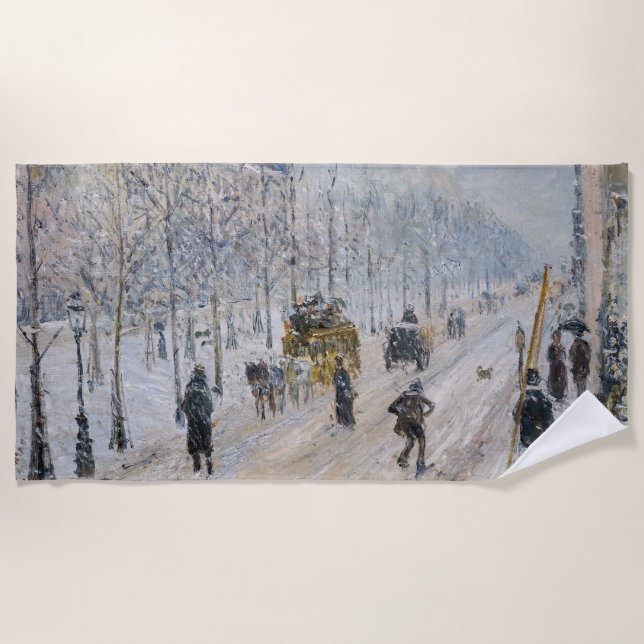 Camille Pissarro - Äußere Boulevards, Schneeeffekt Strandtuch (Vorderseite)