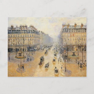 Camille Pissarro - Avenue de l'Opera, Schneeeffekt Postkarte