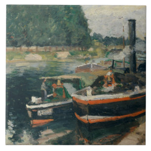 Camille Pissarro - Barges at Pontoise Fliese