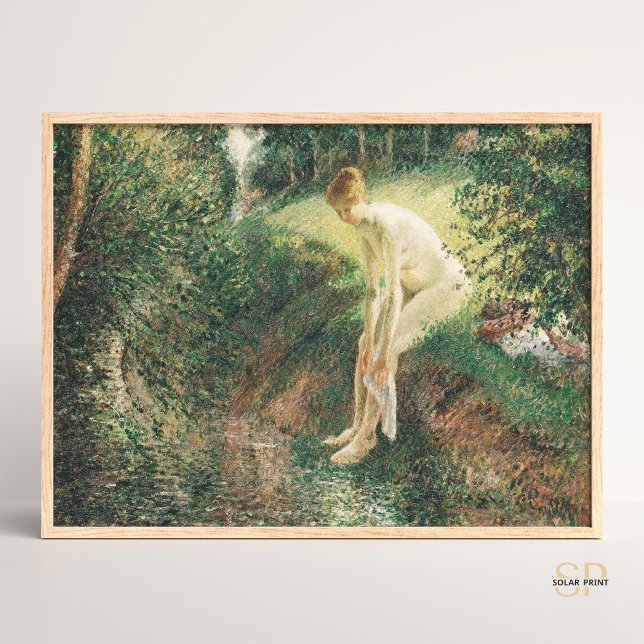 Camille Pissarro Bather in der Holzmalerei Art Poster (Von Creator hochgeladen)