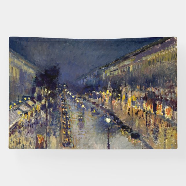 Camille Pissarro - Boulevard Montmartre bei Nacht Banner (Horizontal)
