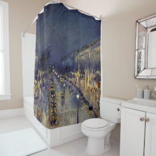 Camille Pissarro - Boulevard Montmartre bei Nacht Duschvorhang