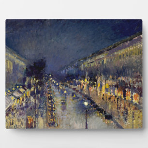 Camille Pissarro - Boulevard Montmartre bei Nacht Fotoplatte