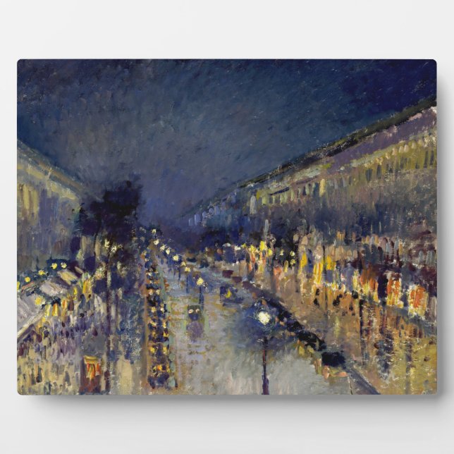 Camille Pissarro - Boulevard Montmartre bei Nacht Fotoplatte (Vorderseite)