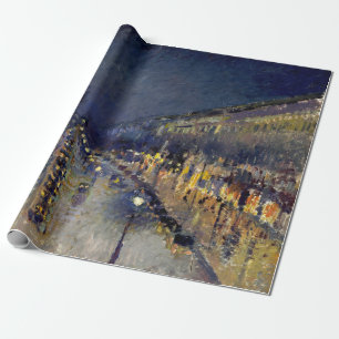 Camille Pissarro - Boulevard Montmartre bei Nacht Geschenkpapier