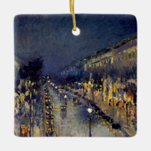 Camille Pissarro - Boulevard Montmartre bei Nacht Keramikornament