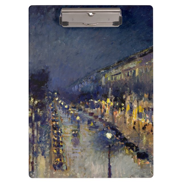 Camille Pissarro - Boulevard Montmartre bei Nacht Klemmbrett (Vorderseite)