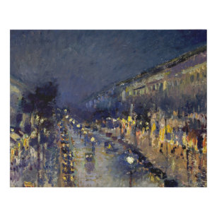Camille Pissarro - Boulevard Montmartre bei Nacht Künstlicher Leinwanddruck