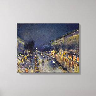 Camille Pissarro - Boulevard Montmartre bei Nacht Leinwanddruck