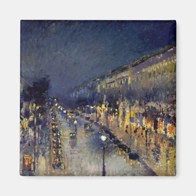 Camille Pissarro - Boulevard Montmartre bei Nacht Magnet (Vorne)