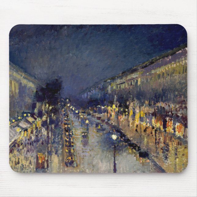 Camille Pissarro - Boulevard Montmartre bei Nacht Mousepad (Vorne)
