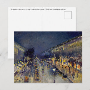 Camille Pissarro - Boulevard Montmartre bei Nacht Postkarte