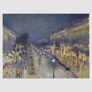 Camille Pissarro - Boulevard Montmartre bei Nacht Seidenpapier