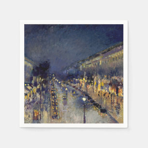 Camille Pissarro - Boulevard Montmartre bei Nacht Serviette