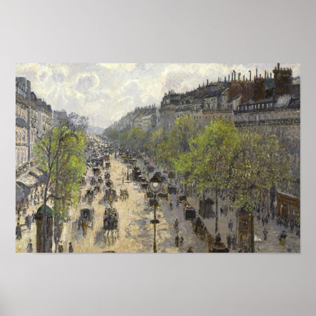 Camille Pissarro - Boulevard Montmartre, Frühjahr Poster (Vorne)