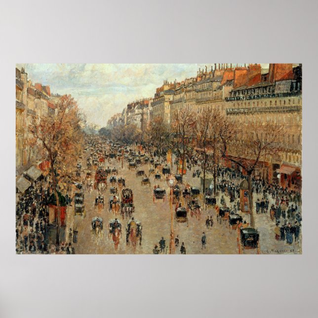 Camille Pissarro Boulevard Montmartre Malerei Poster (Vorne)