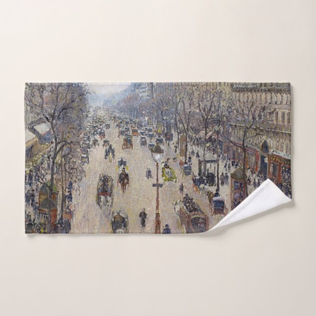 Camille Pissarro - Boulevard Montmartre, morgens Badhandtuch Set (Handtuch)