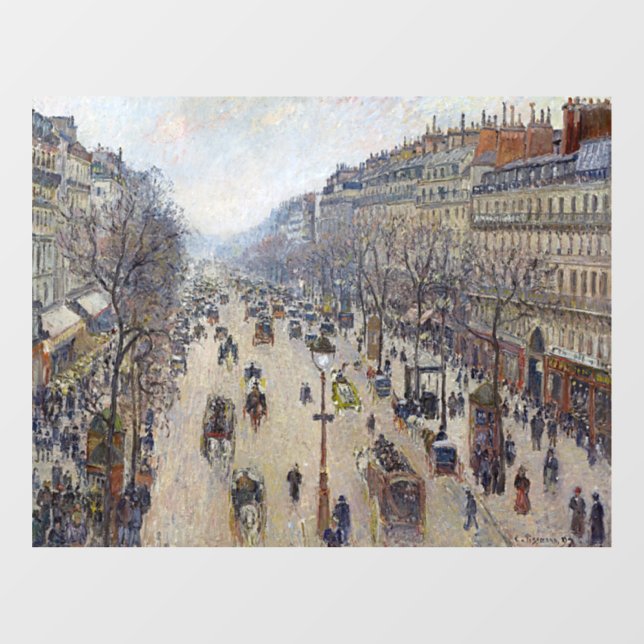 Camille Pissarro - Boulevard Montmartre, morgens Fensteraufkleber (Blatt)