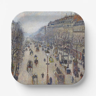 Camille Pissarro - Boulevard Montmartre, morgens Pappteller