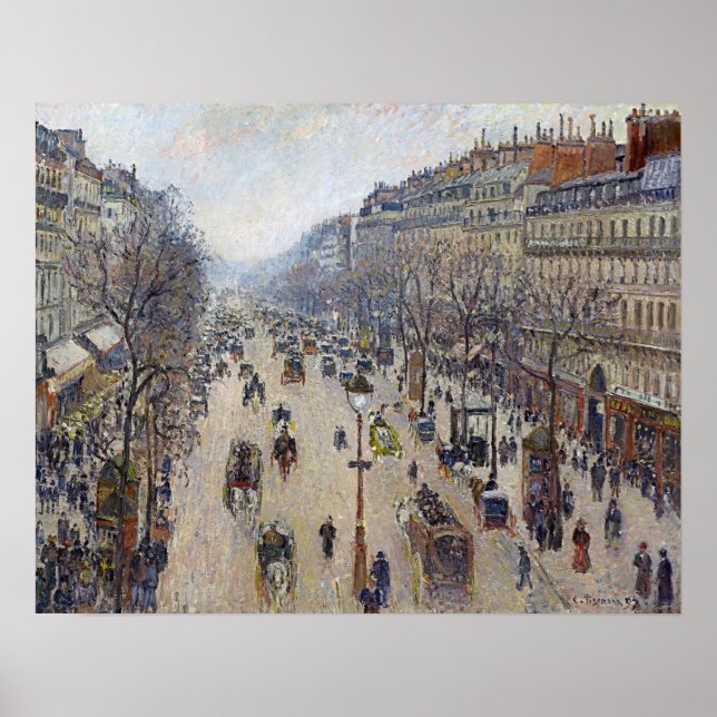 Camille Pissarro - Boulevard Montmartre, morgens Poster (Vorne)