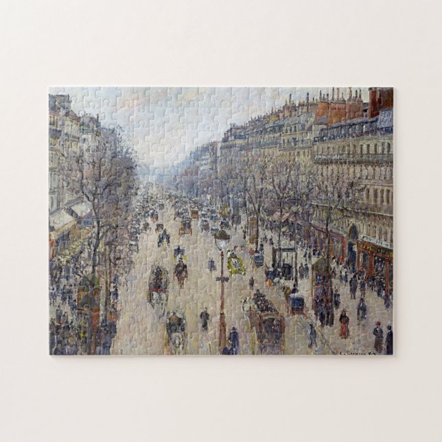 Camille Pissarro - Boulevard Montmartre, morgens Puzzle (Horizontal)