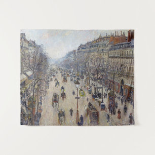 Camille Pissarro - Boulevard Montmartre, morgens Wandteppich