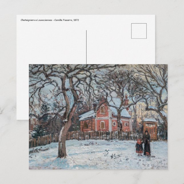 Camille Pissarro - Chataigniers a Louvecienne Postkarte (Vorne/Hinten)