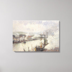 Camille Pissarro - Dampfboote im Hafen von Rouen Leinwanddruck