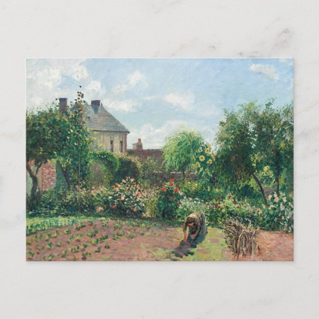 Camille Pissarro Der Künstlergarten in Eragny Postkarte (Vorderseite)