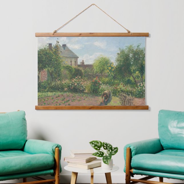 Camille Pissarro Der Künstlergarten zu Eragny Art Wandteppich Mit Holzrahmen (Wohnzimmer)