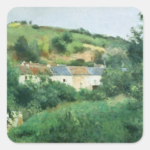 Camille Pissarro der Weg im Dorf, 1875 Quadratischer Aufkleber