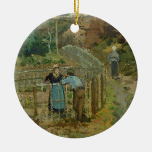 Camille Pissarro der Zaun, 1872 (Öl auf Keramikornament