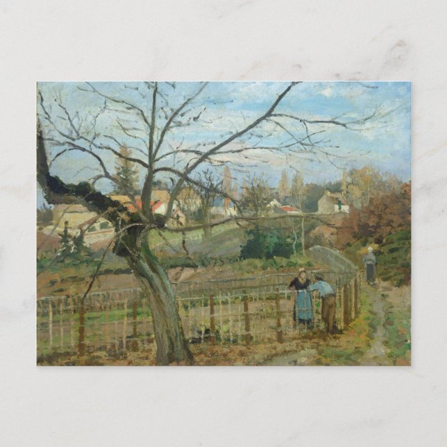 Camille Pissarro | Der Zaun von 1872 (Öl auf Leinw Postkarte (Vorderseite)