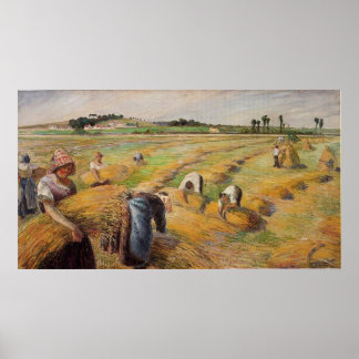 Camille Pissarro - Die Ernte 1882 Ölkörnerfarm Poster