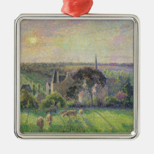 Camille Pissarro   die Kirche und der Bauernhof Ornament Aus Metall