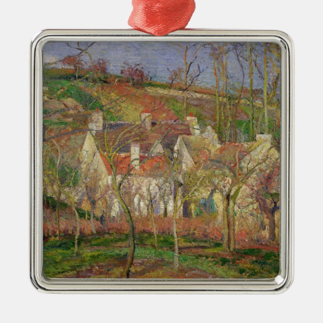 Camille Pissarro | die roten Dächer oder Ecke Silbernes Ornament (Vorne)
