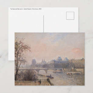 Camille Pissarro - Die Seine und der Louvre Postkarte