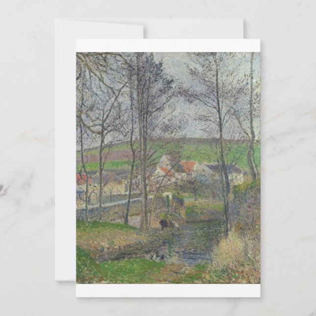 Camille Pissarro - Die Ufer der Viosne bei Osny Einladung (Vorderseite)