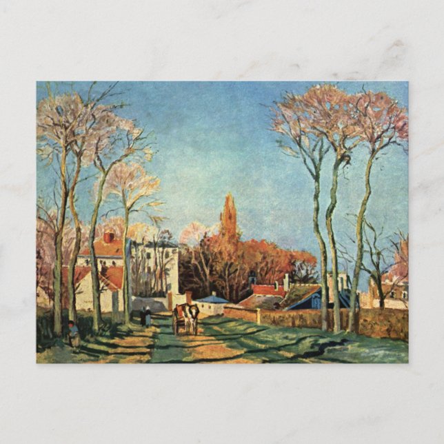 Camille Pissarro Einfahrt Dorf Voisins Postkarte (Vorderseite)