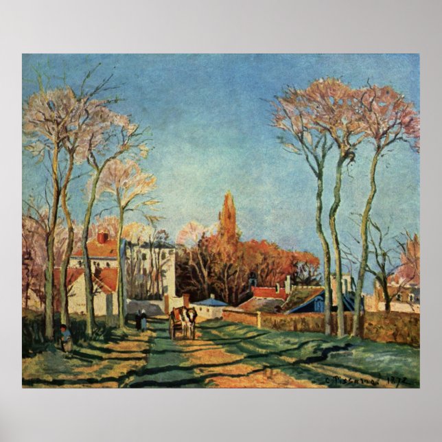 Camille Pissarro Eintritt in das Dorf Voisins 1872 Poster (Vorne)