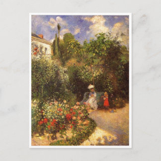 Camille Pissarro - Garten 1877 Bänkeschatten Postkarte