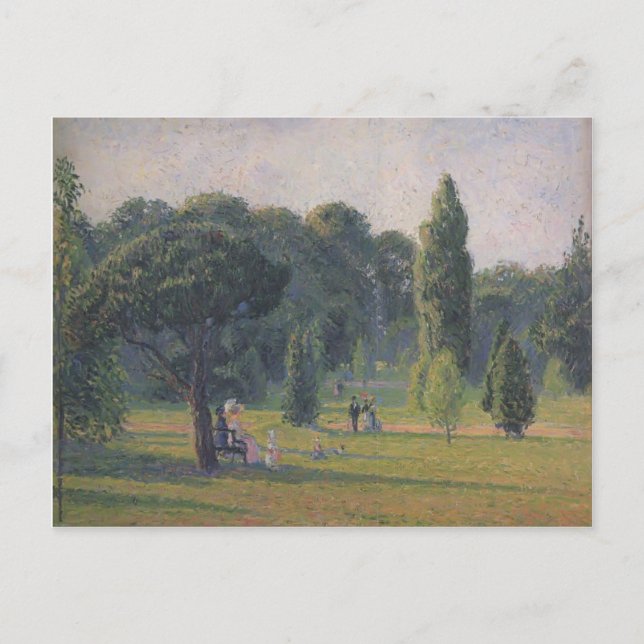 Camille Pissarro - Gärten bei Kew, Sonnenuntergang Postkarte (Vorderseite)
